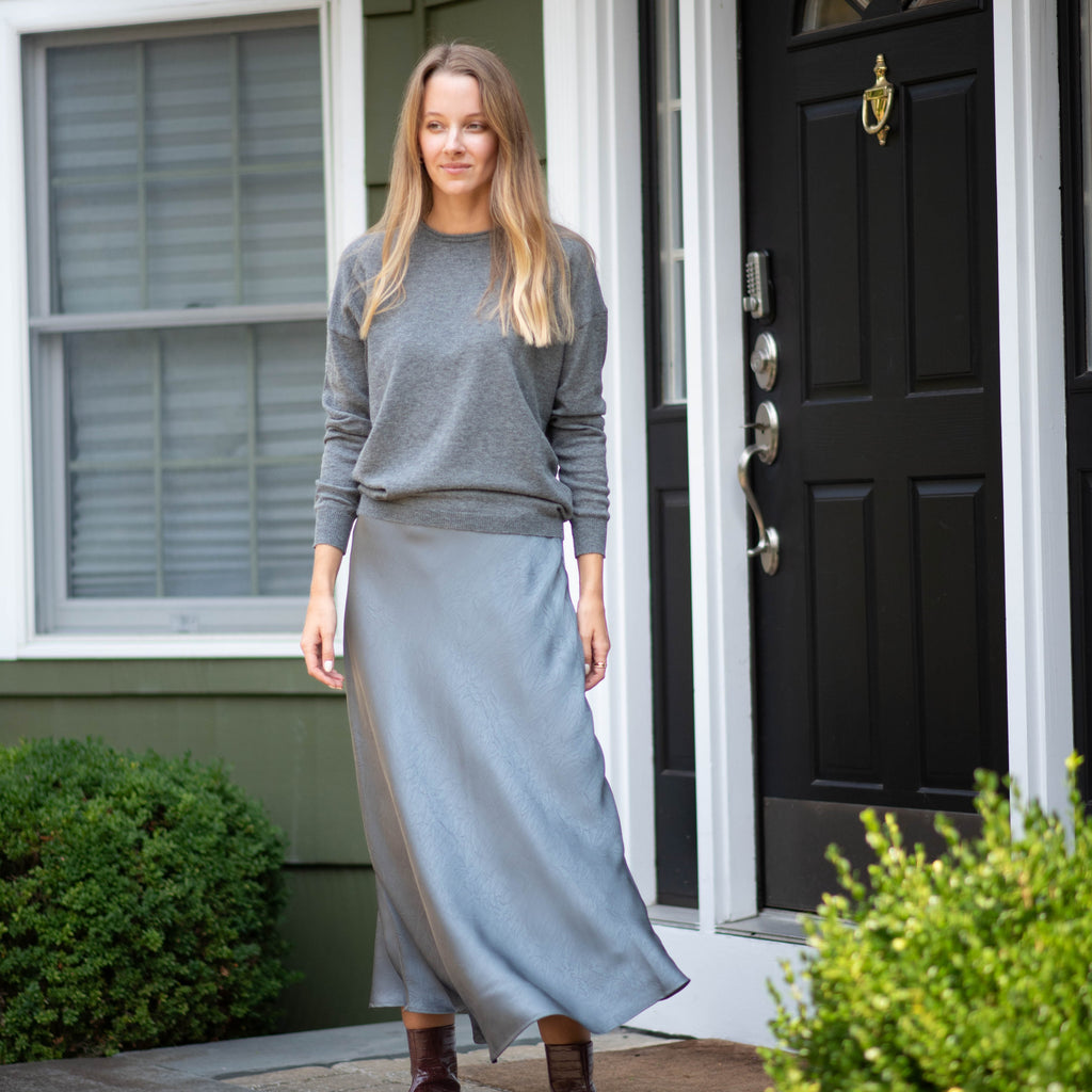 Crinkle Slip Skirt | Gray