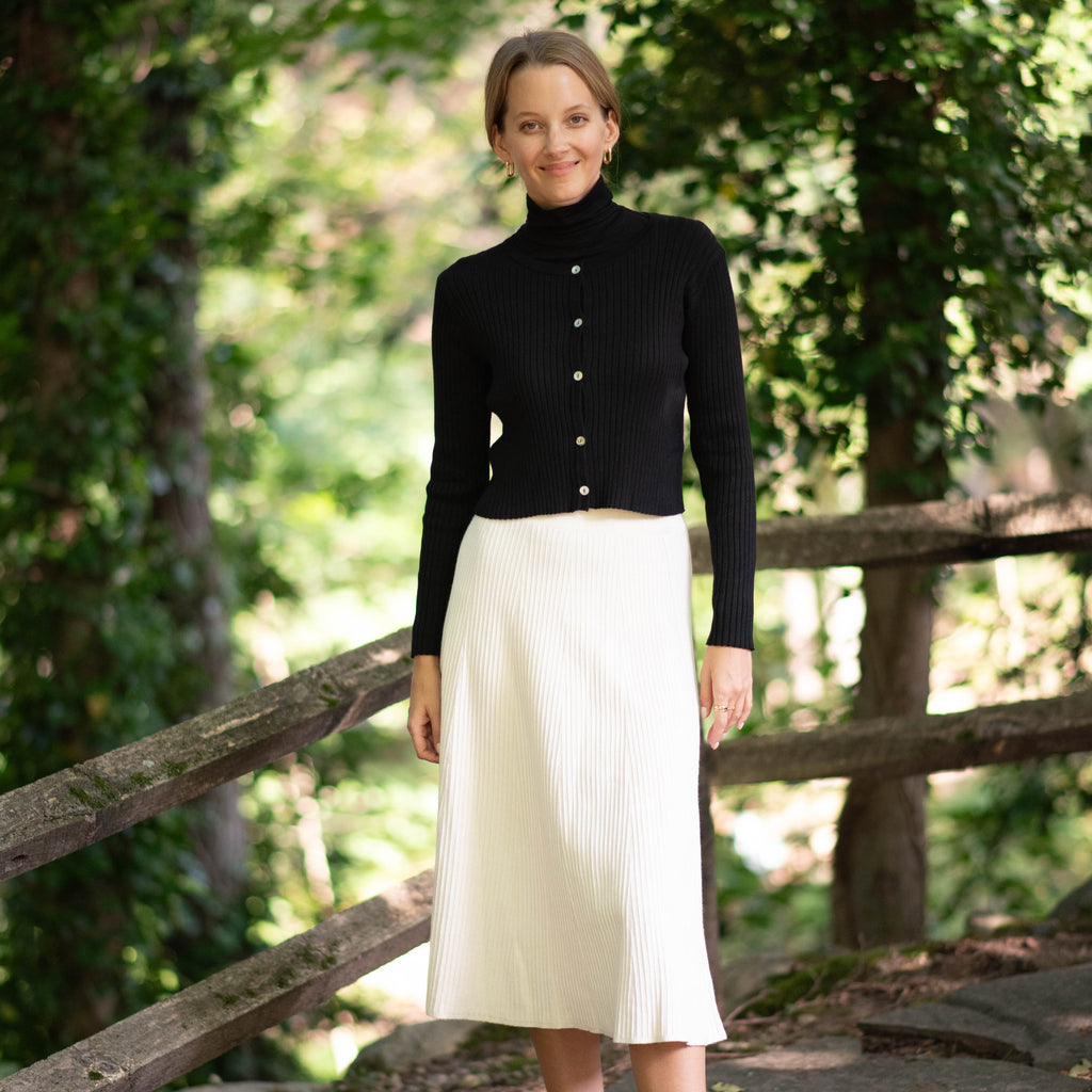 Midi Knit Skirt | Cream [Final Sale]