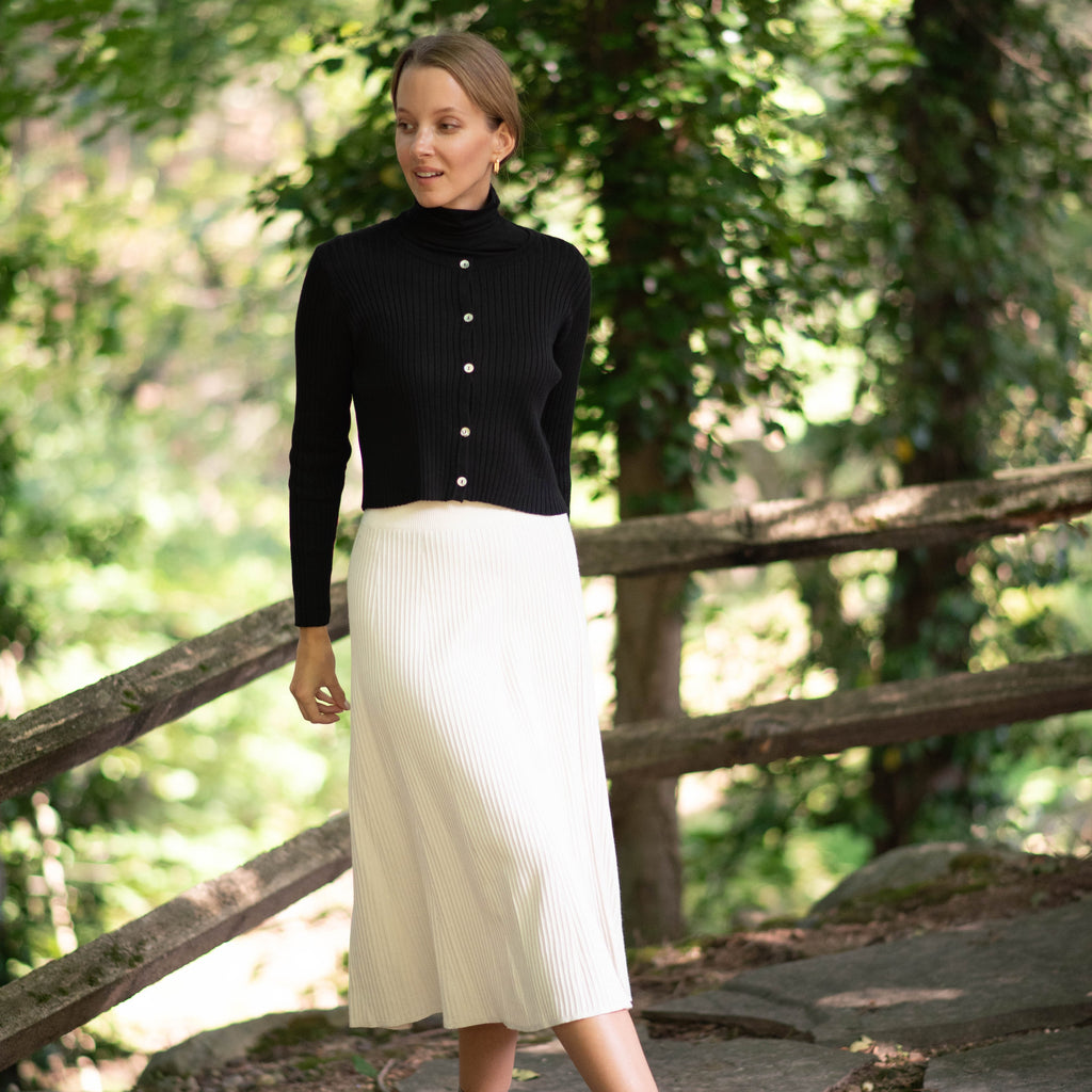 Midi Knit Skirt | Cream [Final Sale]