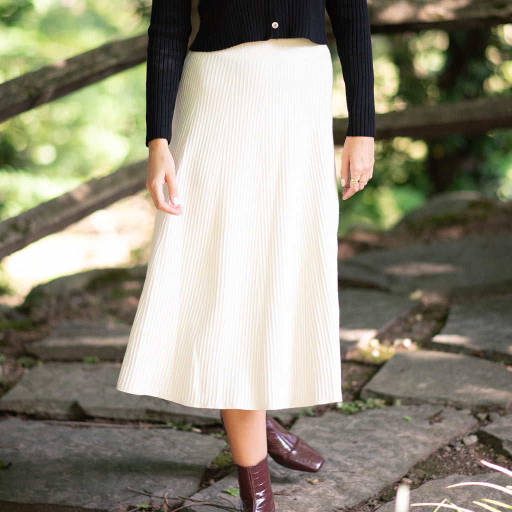 Midi Knit Skirt | Cream [Final Sale]