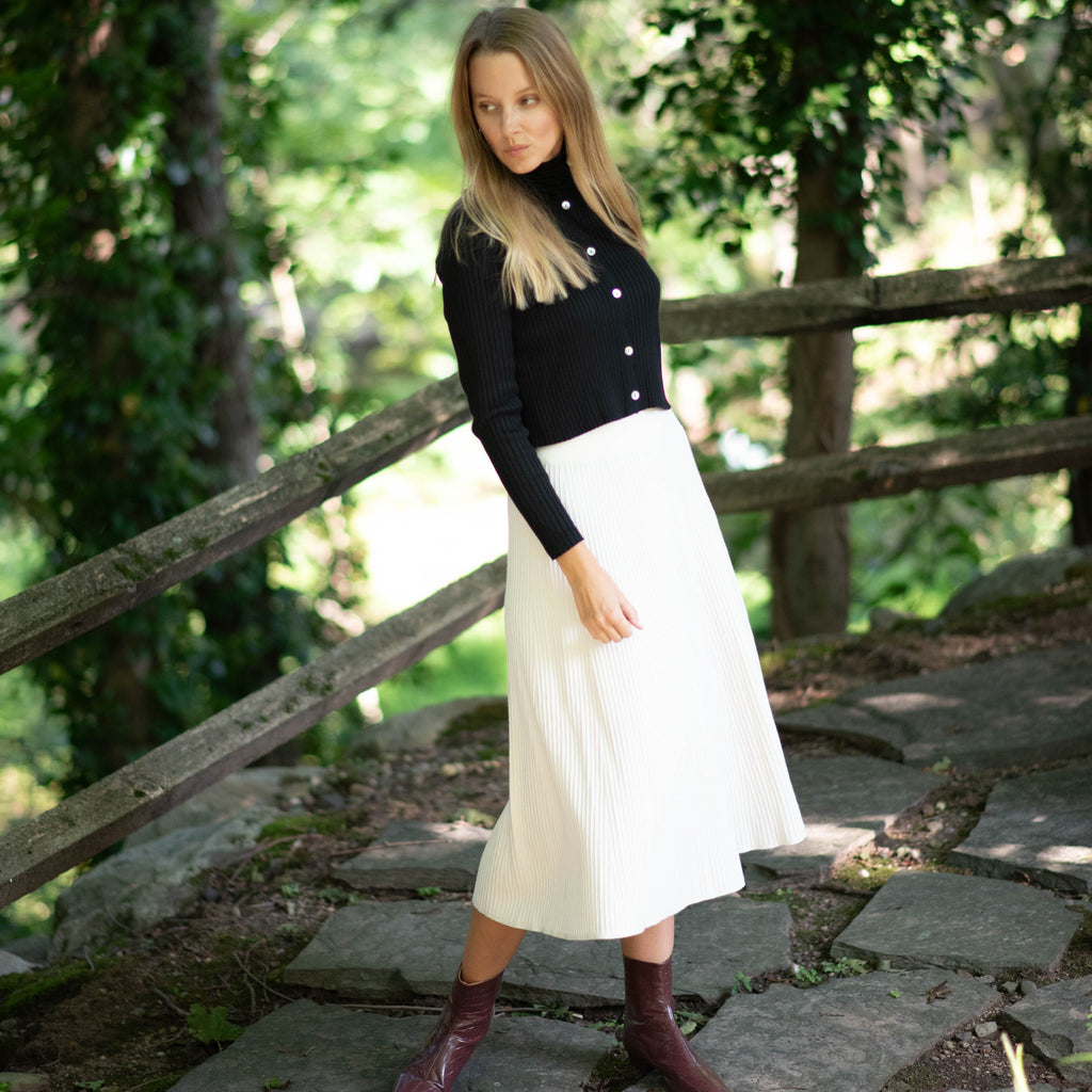 Midi Knit Skirt | Cream [Final Sale]