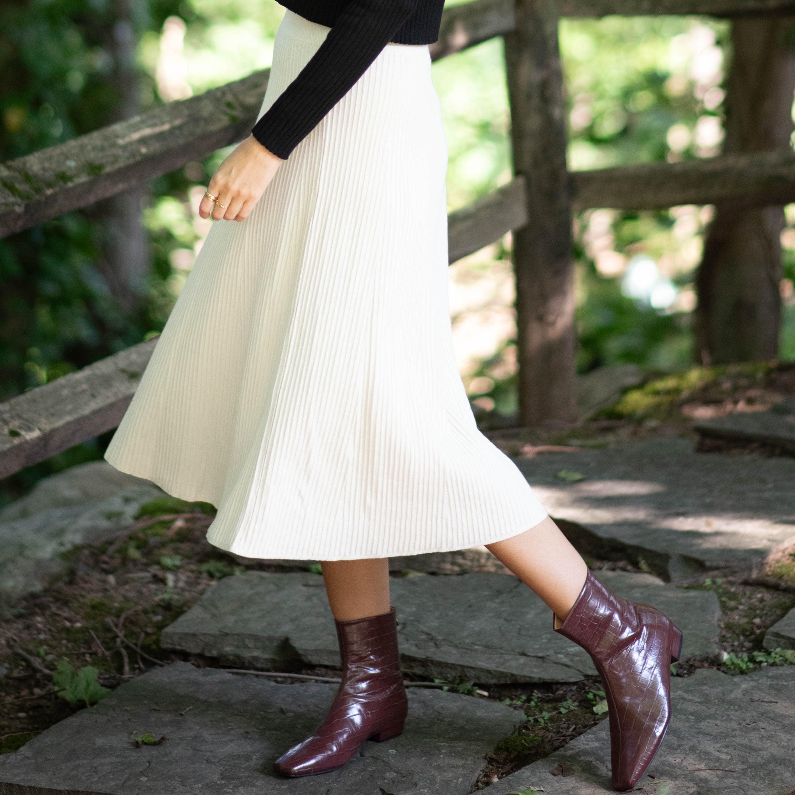 Midi Knit Skirt | Cream [Final Sale]