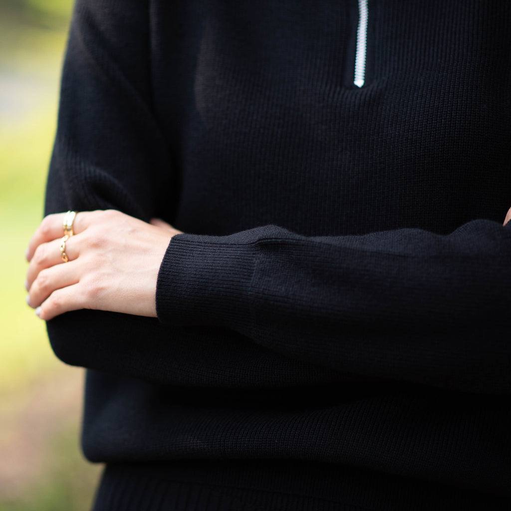 Half Zip Sweater | Black [Final Sale]