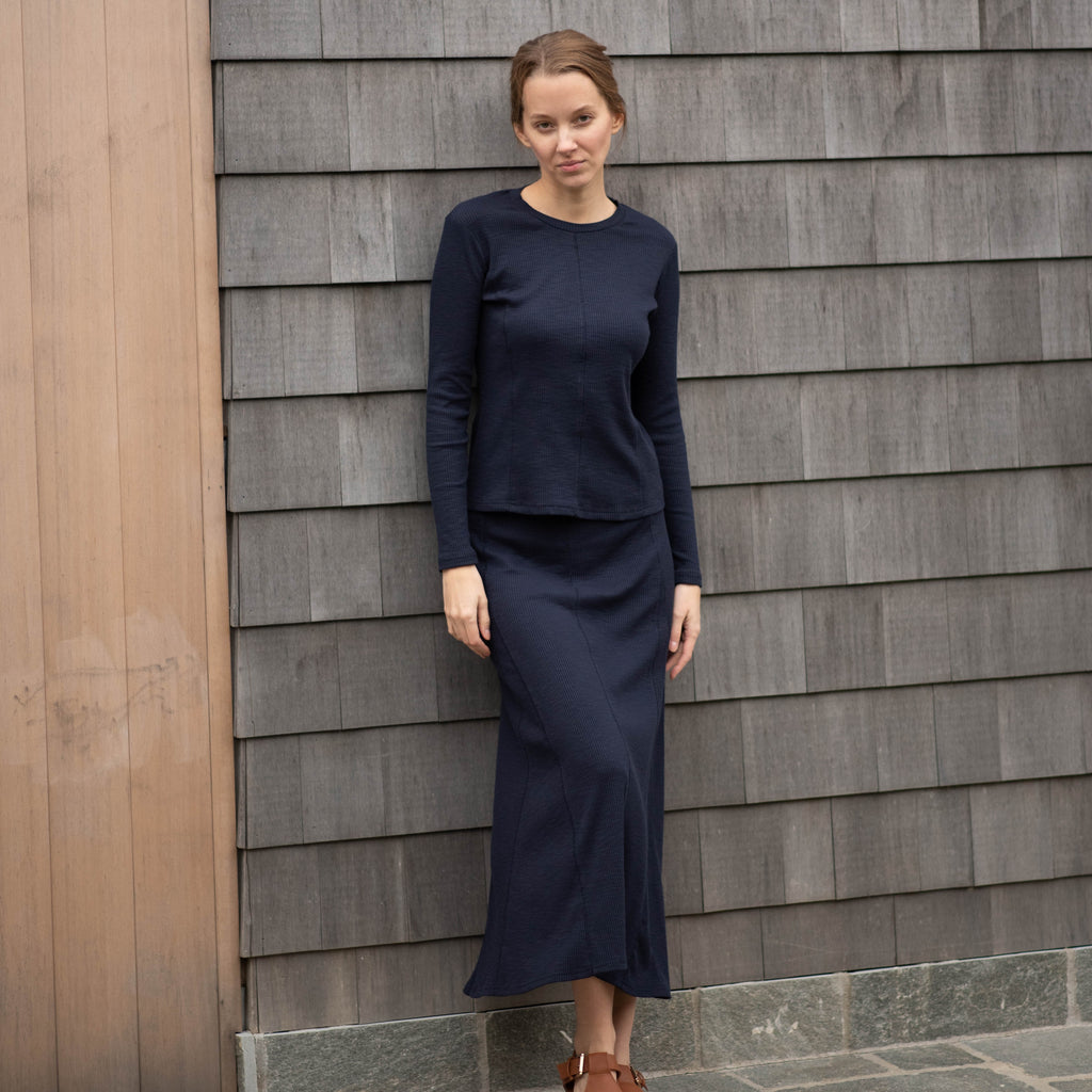 Relaxed Rib Maxi | Navy [Final Sale]