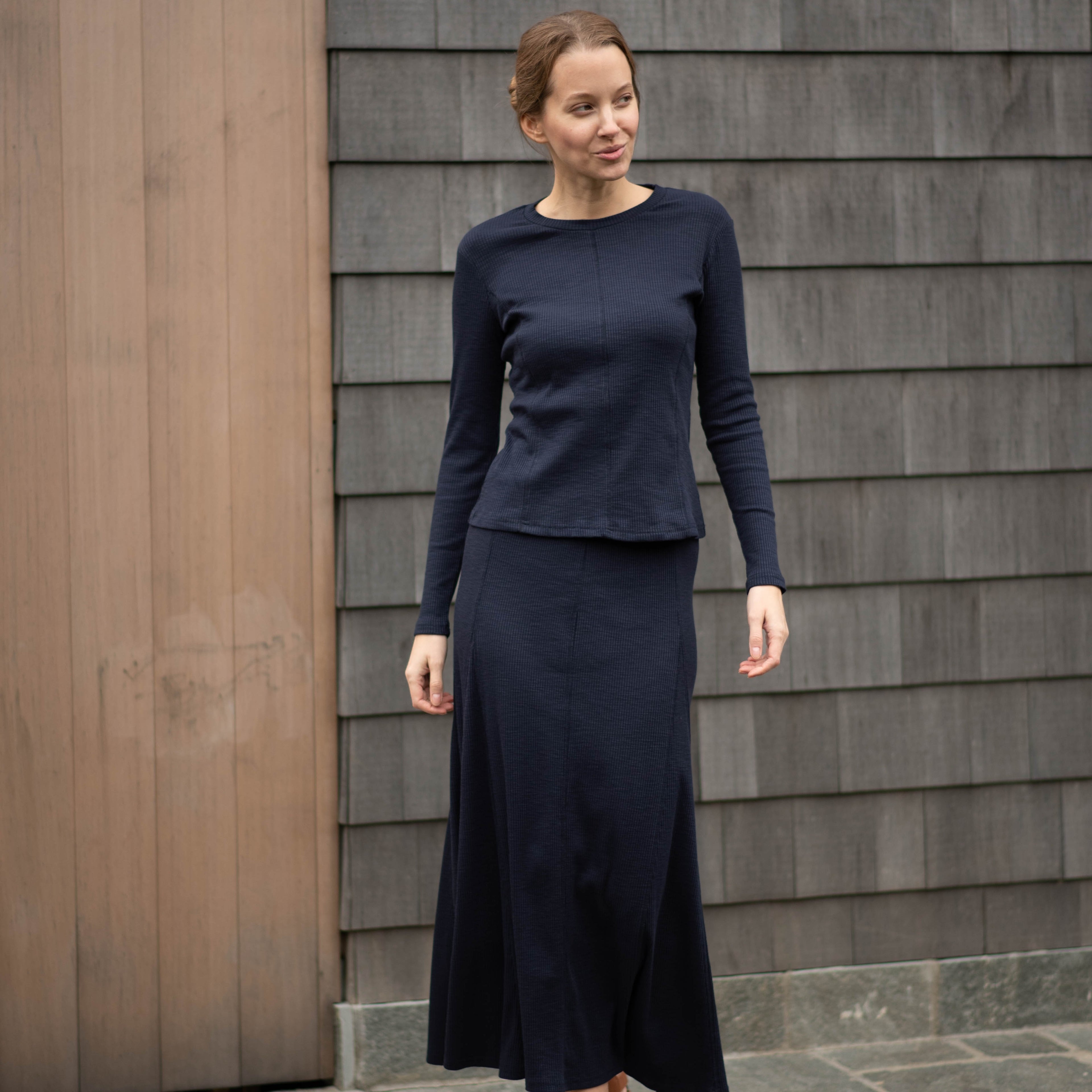 Relaxed Rib Maxi | Navy [Final Sale]