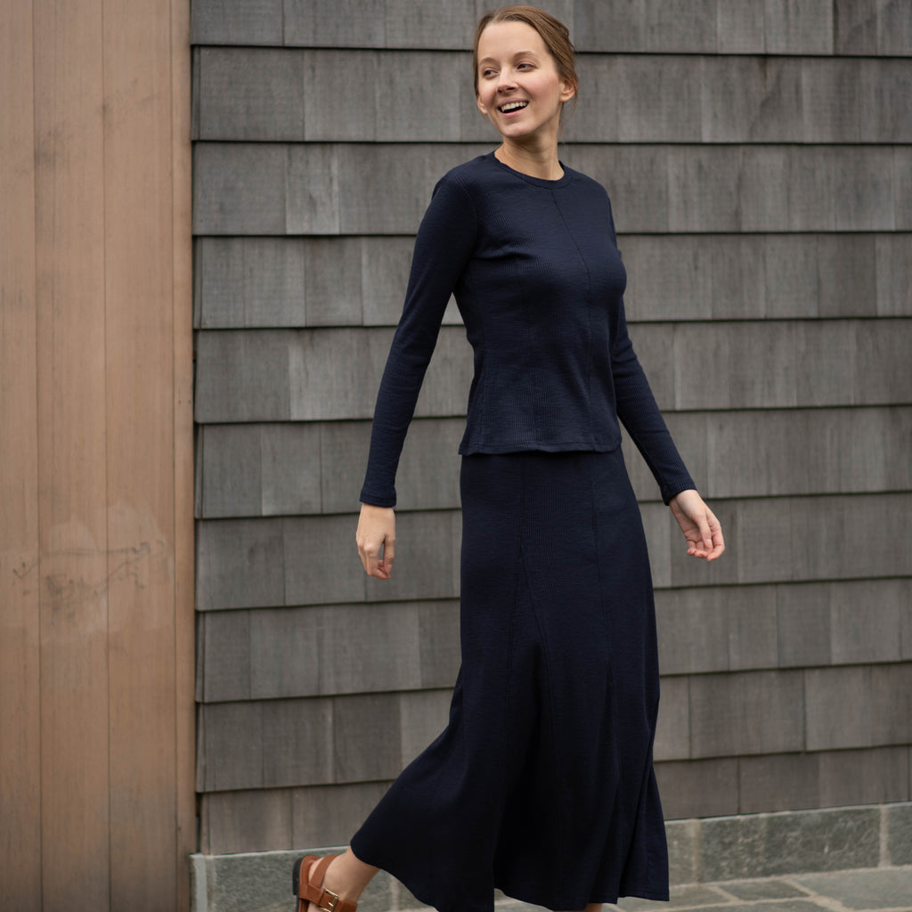 Relaxed Rib Maxi | Navy [Final Sale]