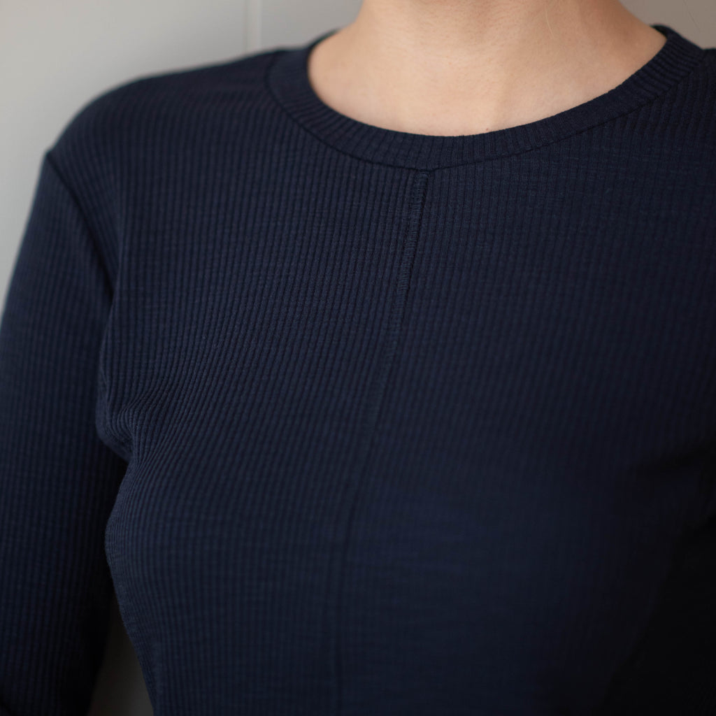 Relaxed Rib Top | Navy