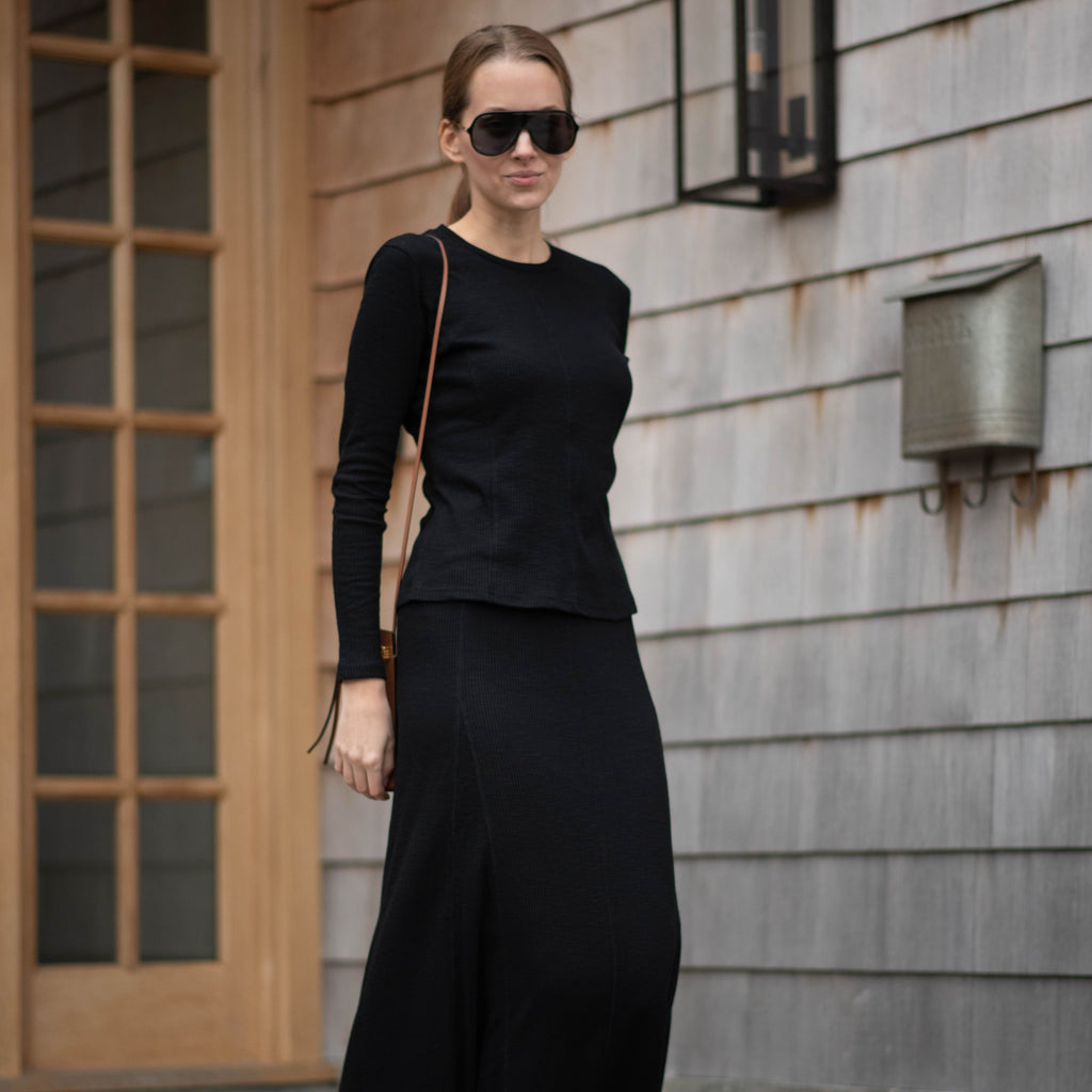 Relaxed Rib Maxi | Black [Final Sale]