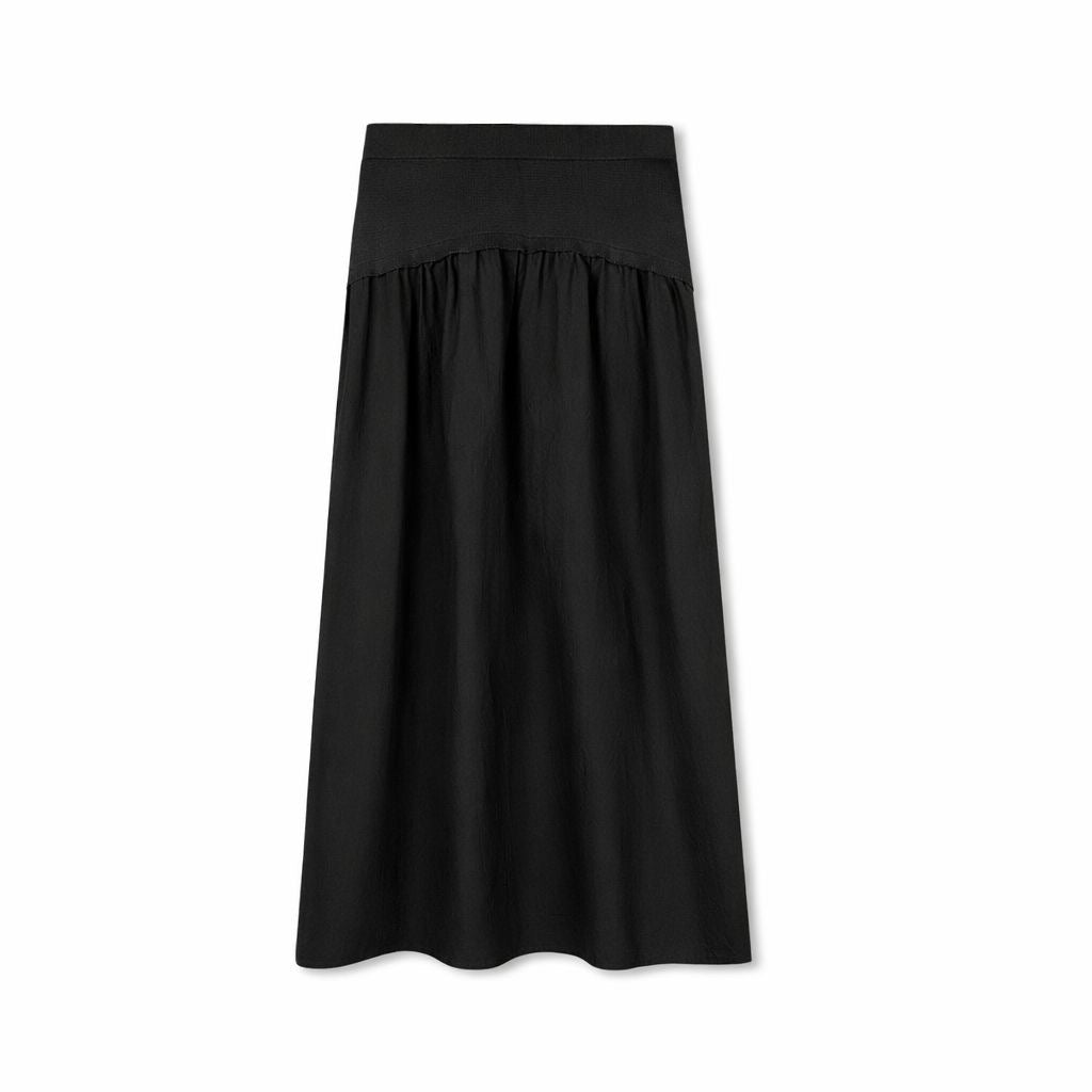 Knit Yoke Skirt | Black (Set)