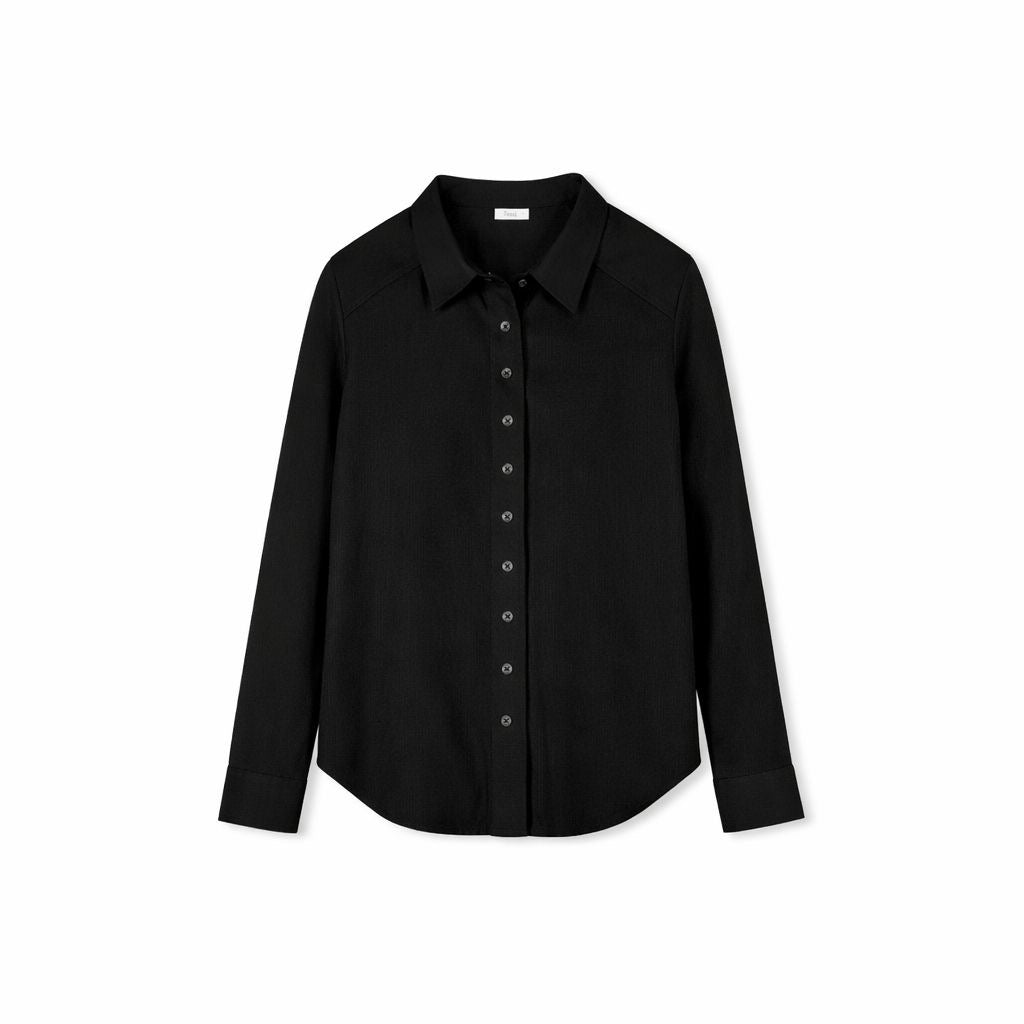 Detailed button-down blouse | Black