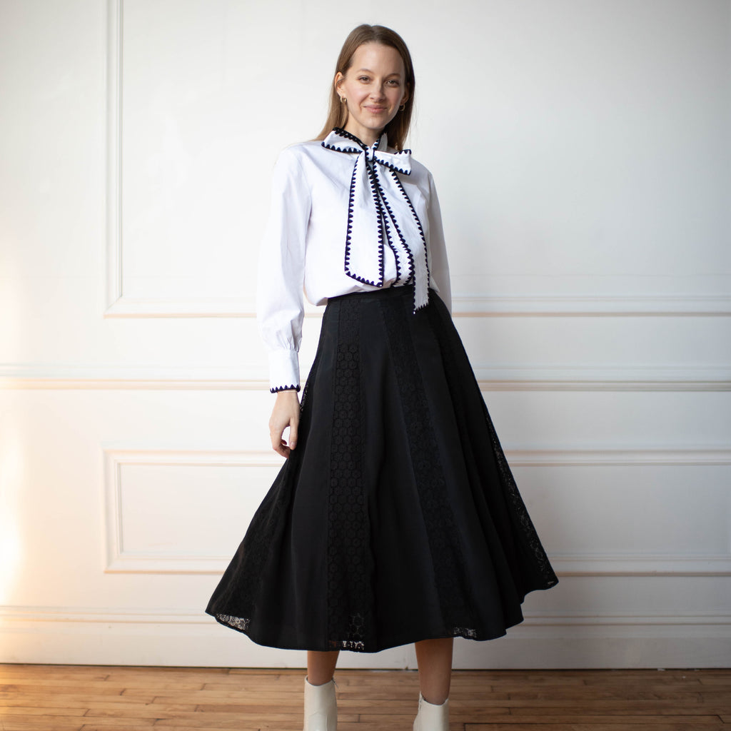 Lace Panel Skirt | Black