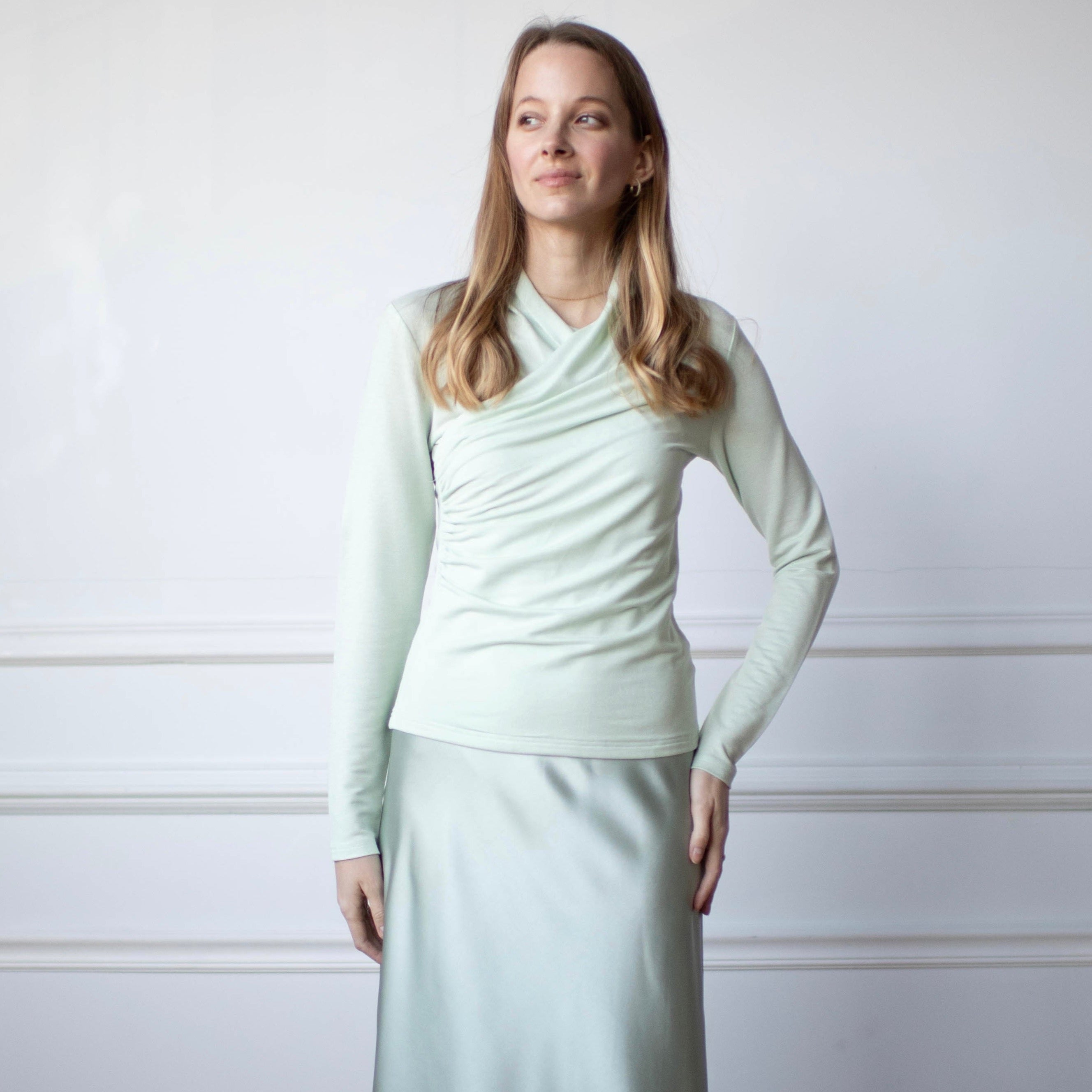 Evie Wrap Top | Mint [Final Sale]