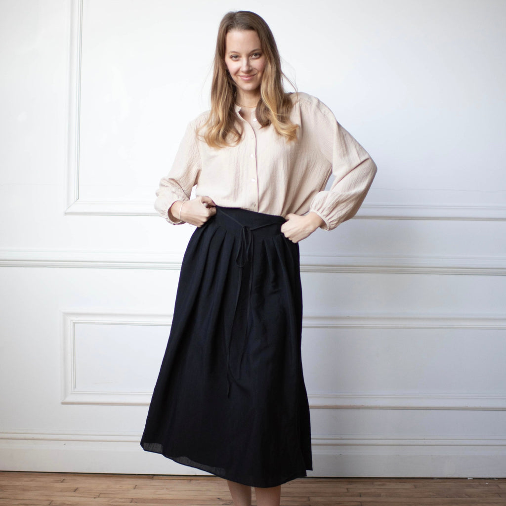 Crepe Yolk Skirt [Final Sale]