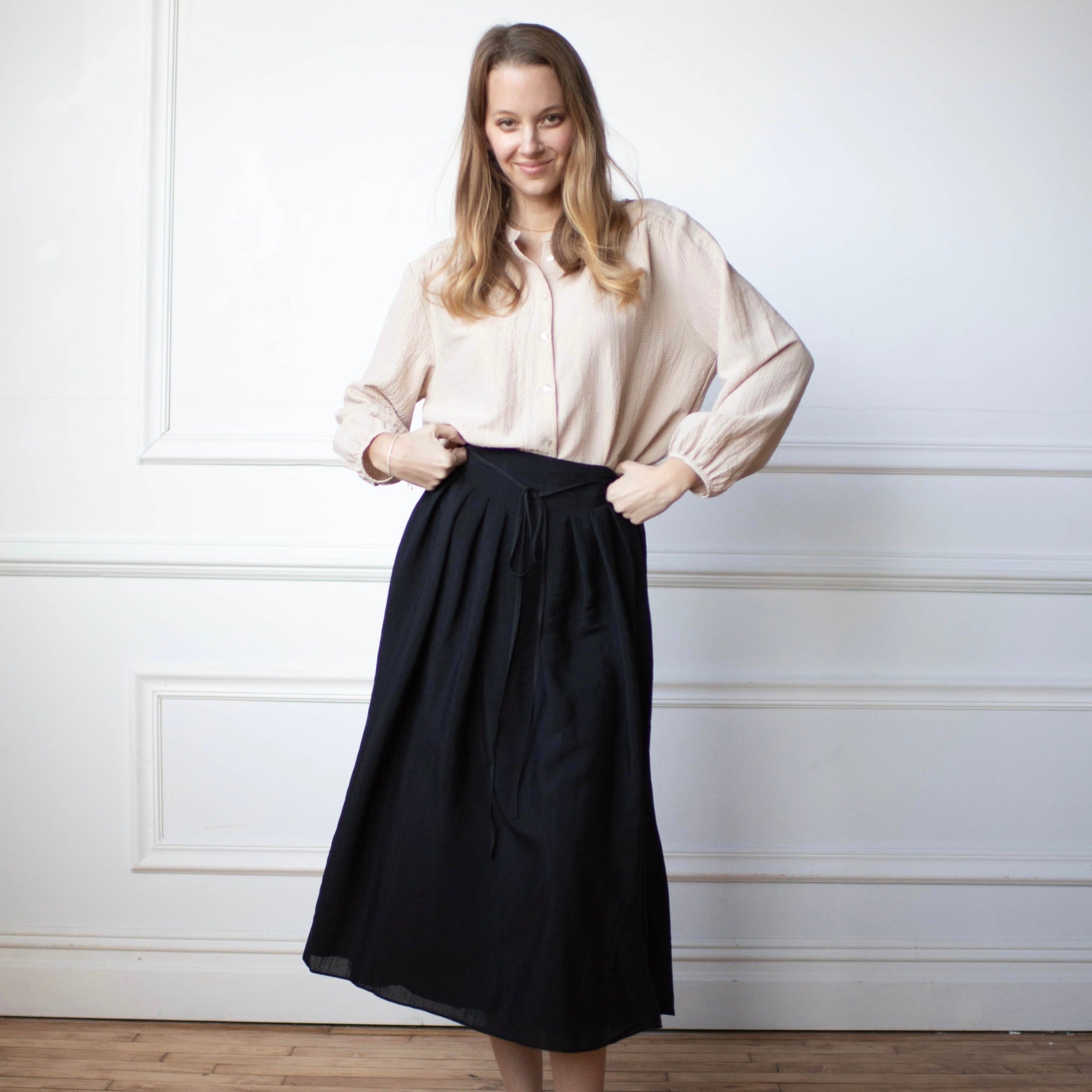 Crepe Yolk Skirt [Final Sale]