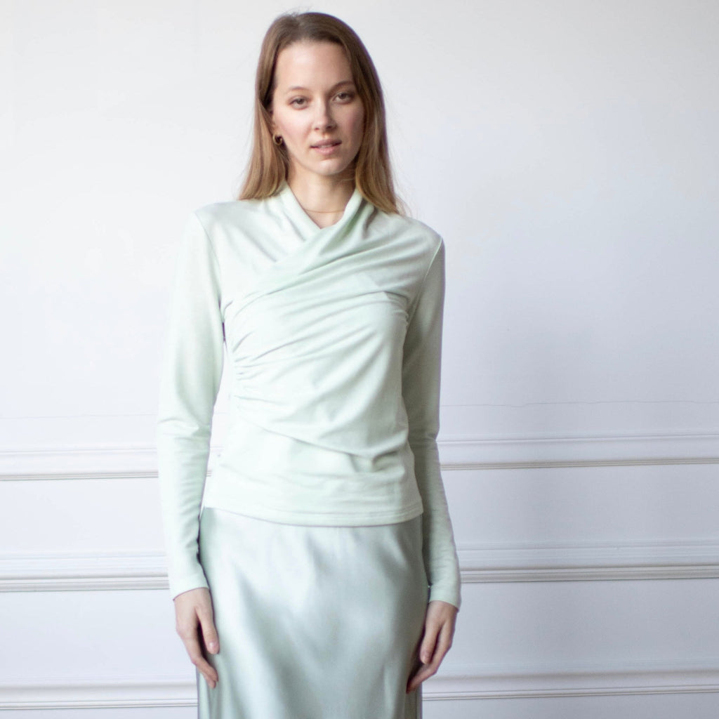 Evie Wrap Top | Mint [Final Sale]