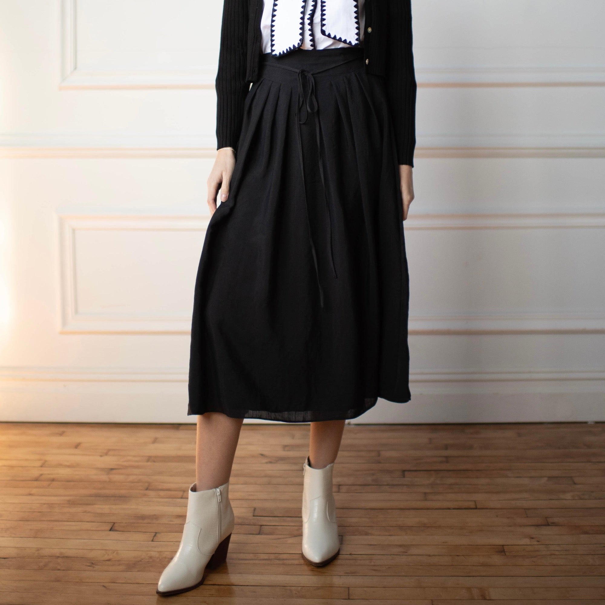ANDMARY】Coco check pleats skirt
