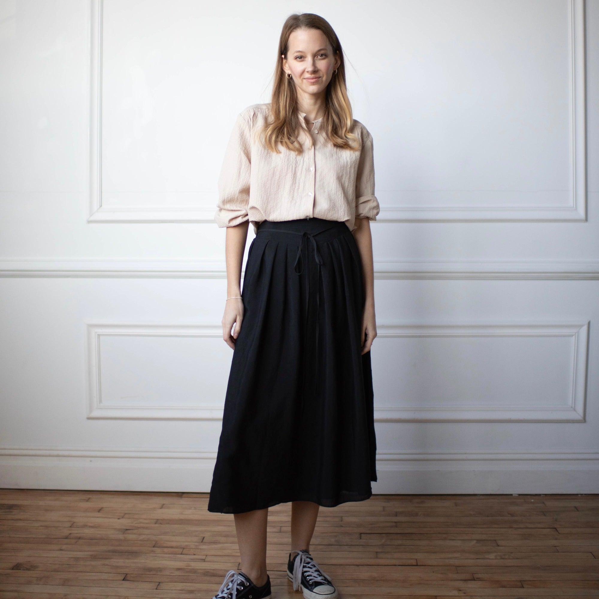 Crepe Yolk Skirt [Final Sale]