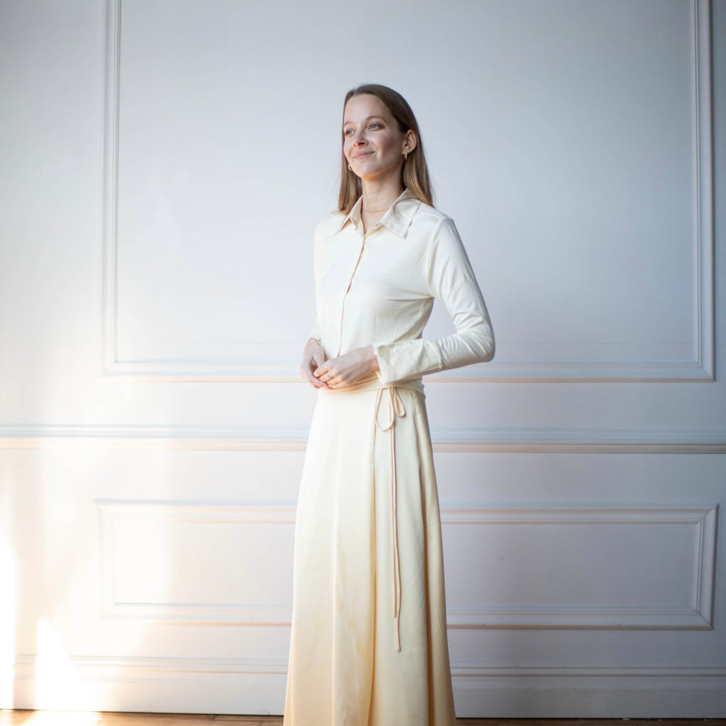 Satín Wrap Skirt | Butter [Final Sale]