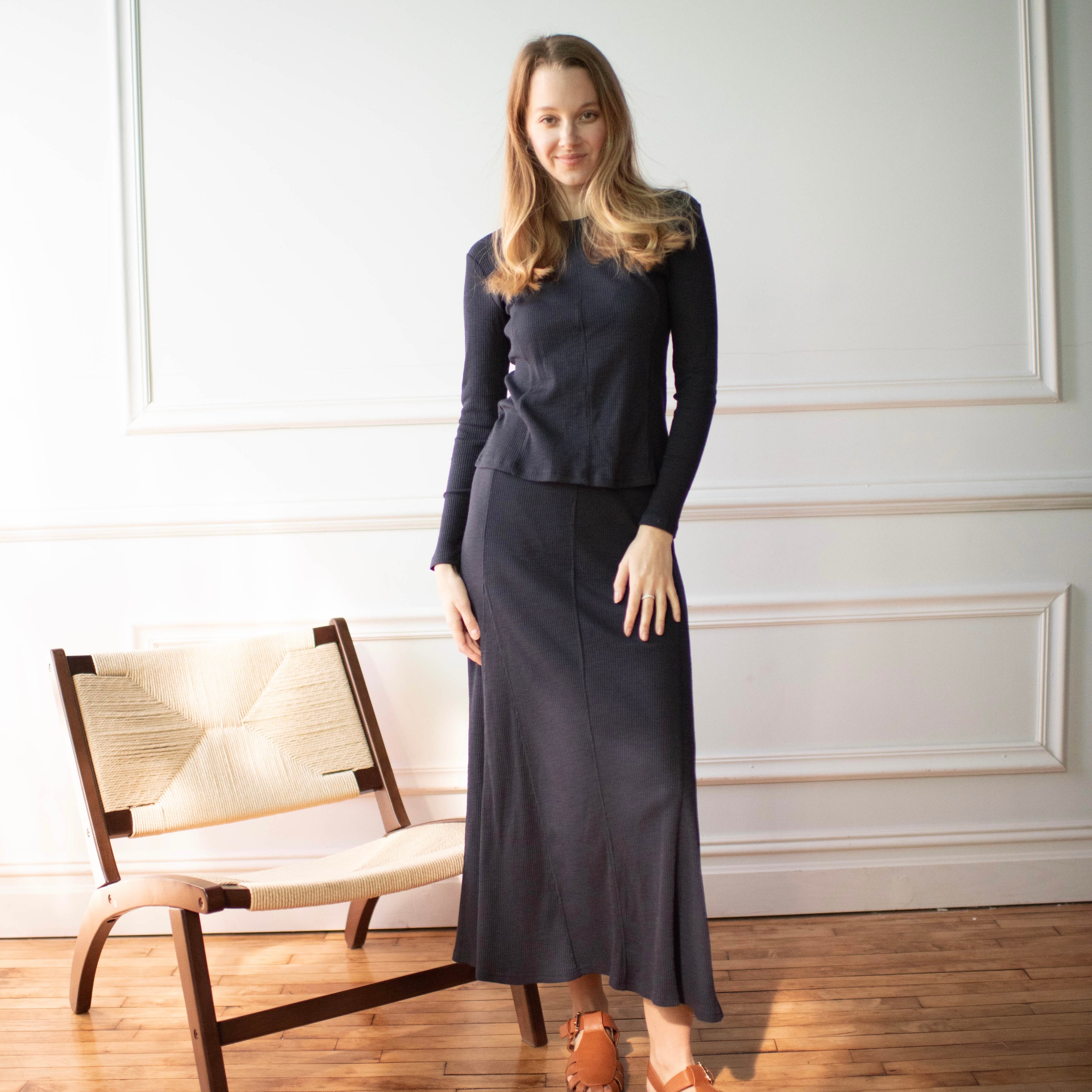 Relaxed Rib Maxi | Navy [Final Sale]