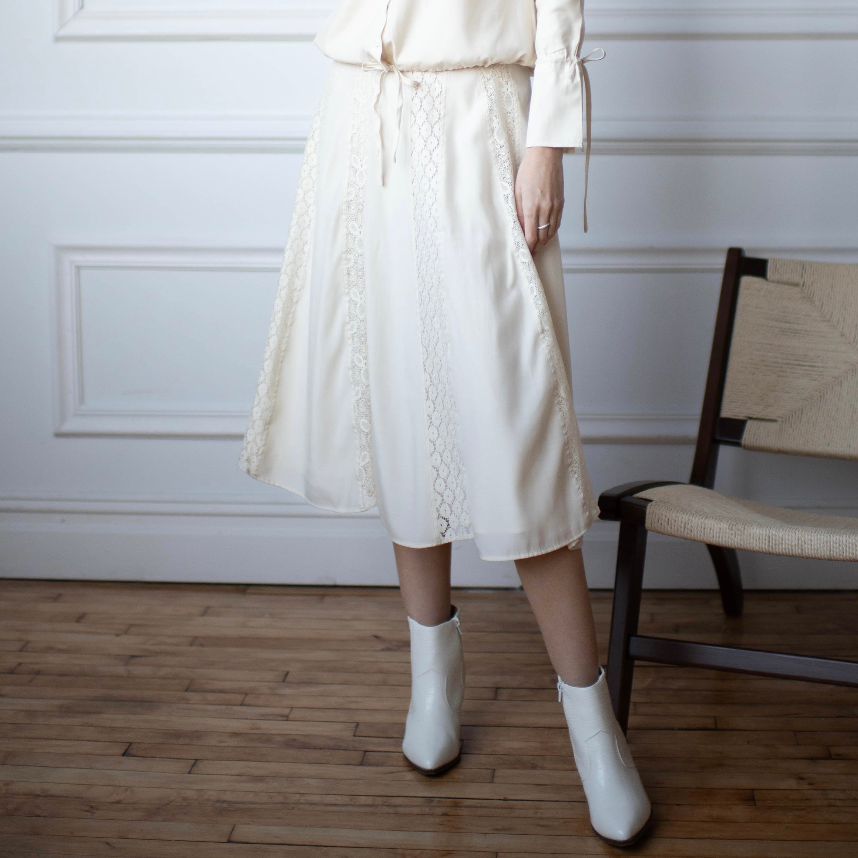 Lace Panel Skirt | Cream [Final Sale] – C'Moi