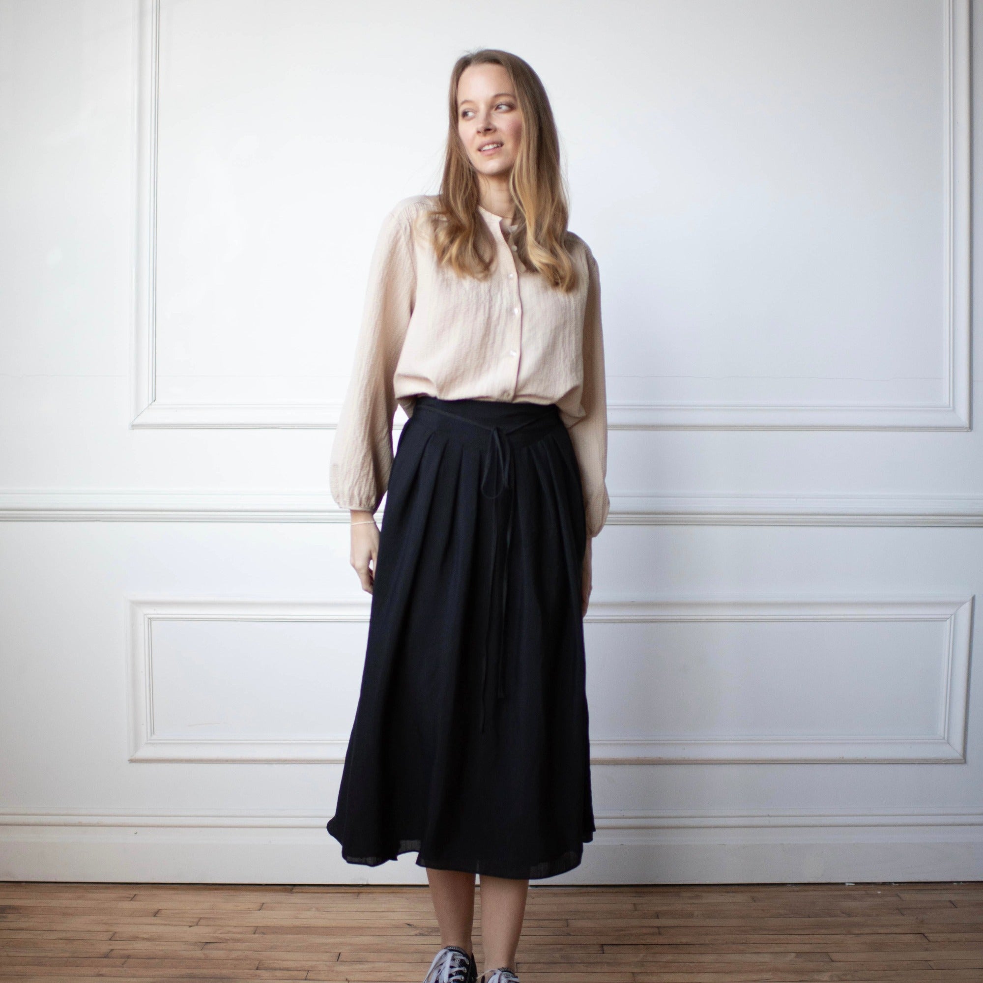 Crepe Yolk Skirt [Final Sale]