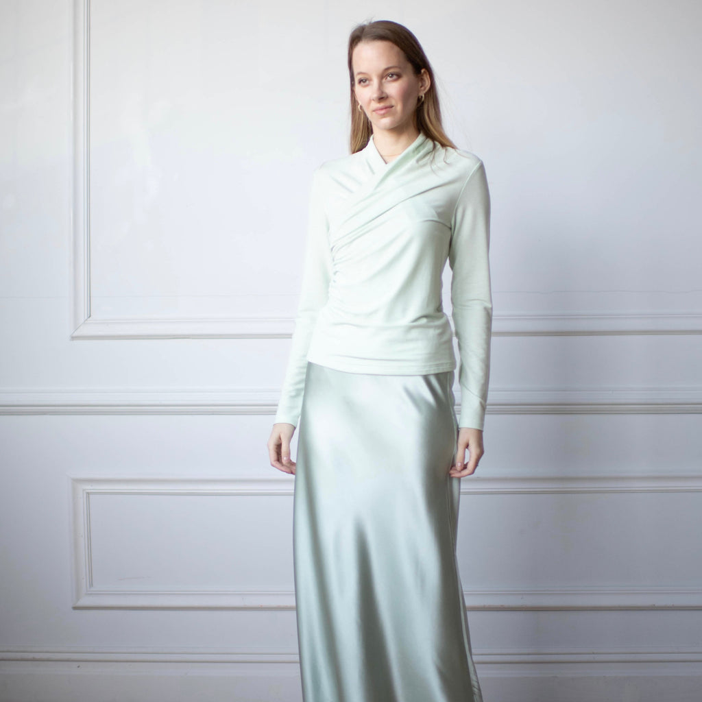 Evie Wrap Top | Mint [Final Sale]