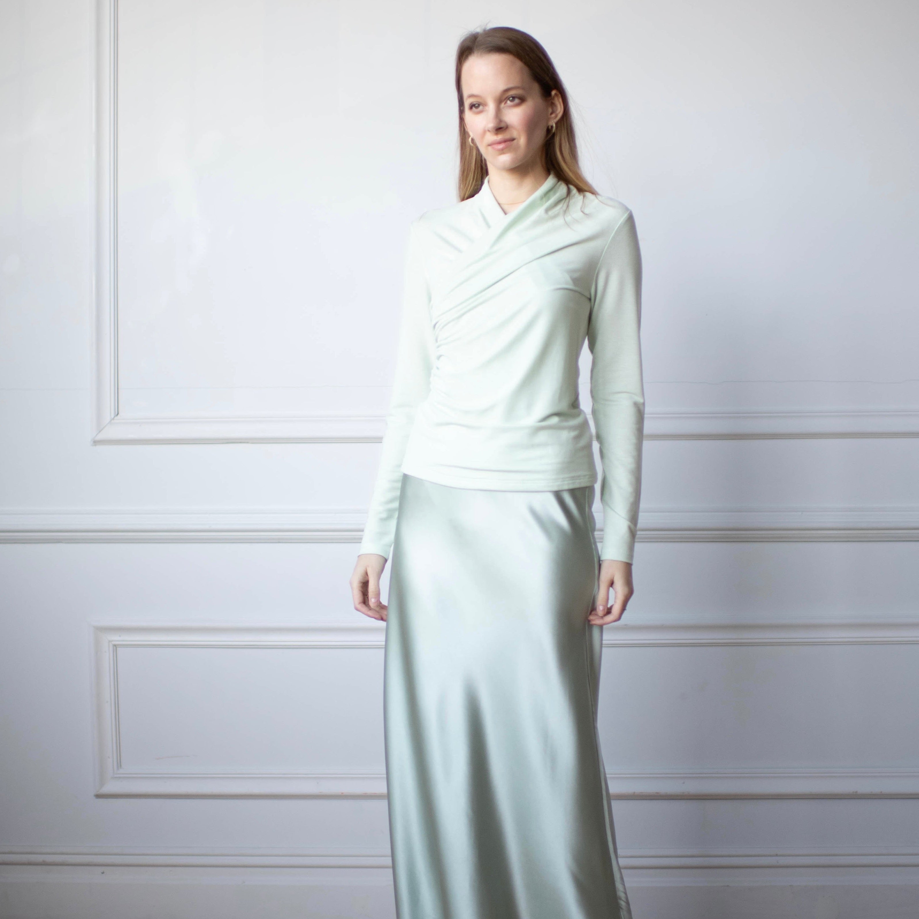 Evie Wrap Top | Mint [Final Sale]