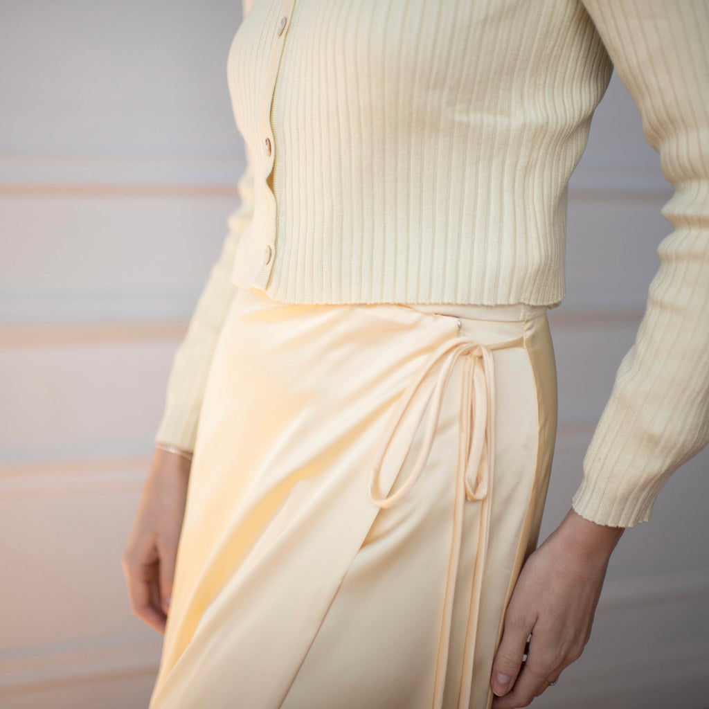 Satín Wrap Skirt | Butter [Final Sale]
