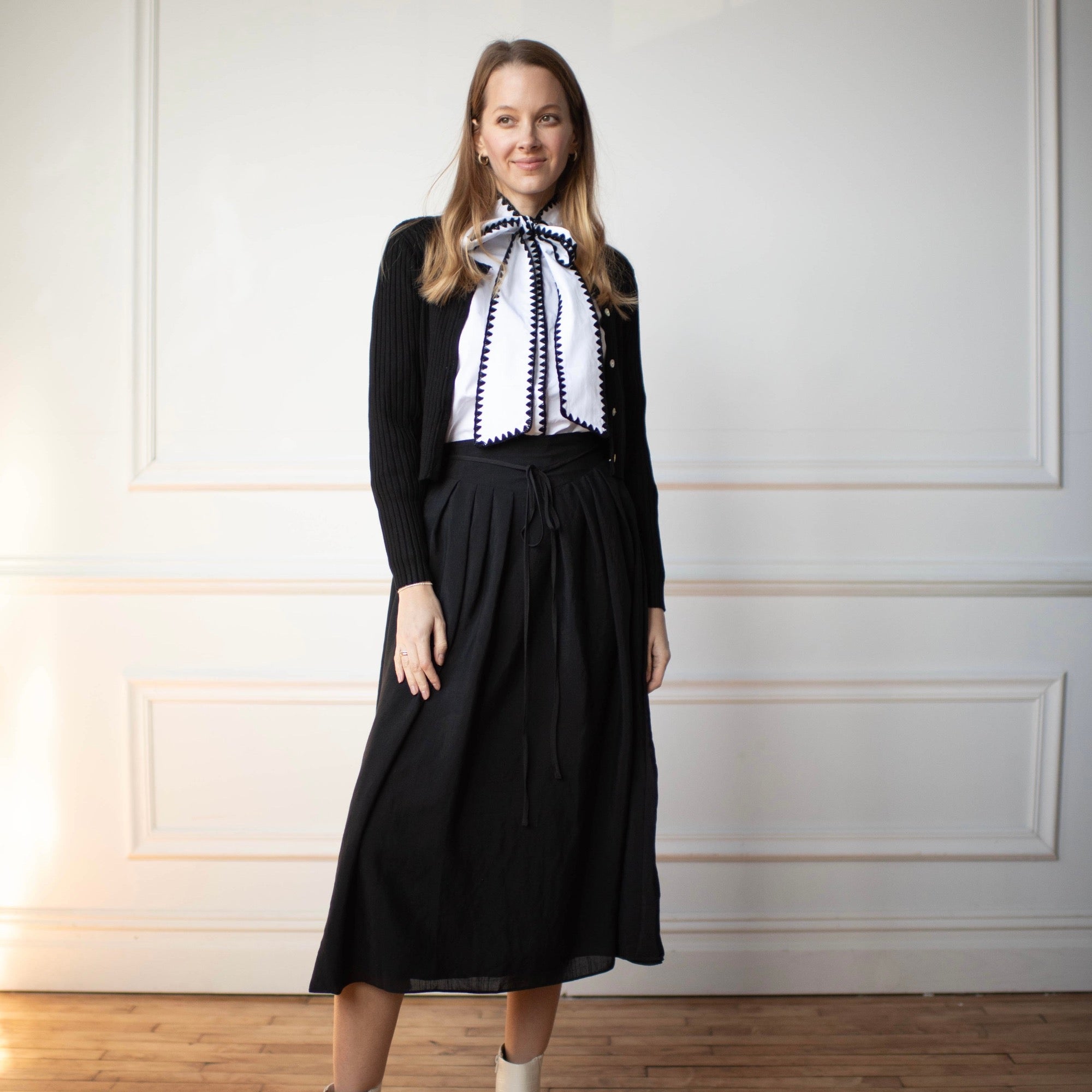 Crepe Yolk Skirt [Final Sale]