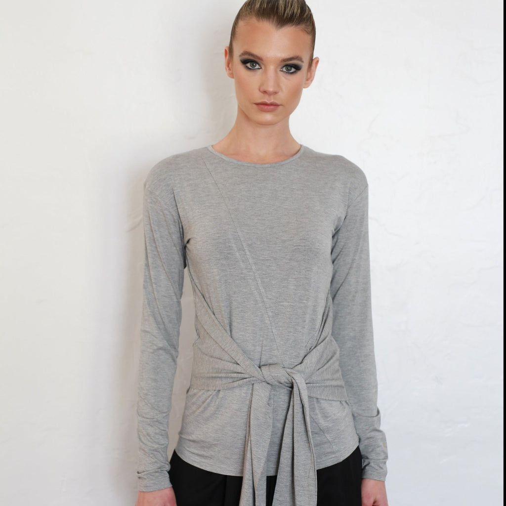 Knotted Waist Top | Grey [Final Sale]