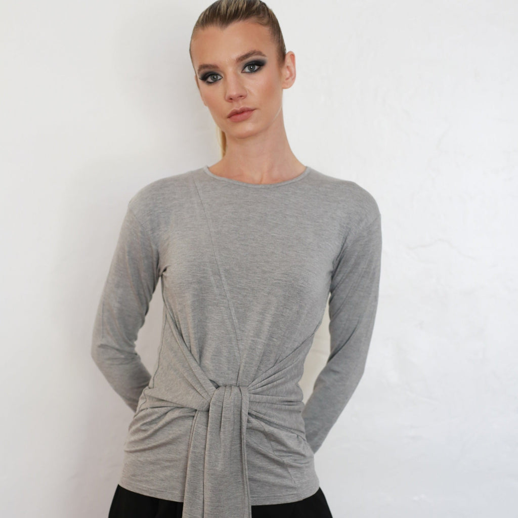 Knotted Waist Top | Grey [Final Sale]