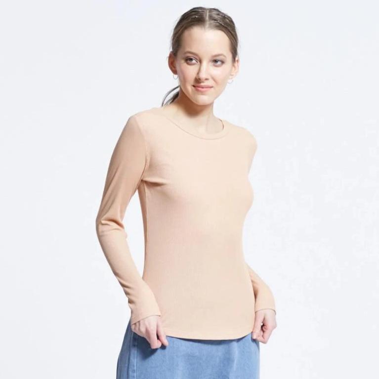 Ribbed Crewneck Tee | Oatmeal