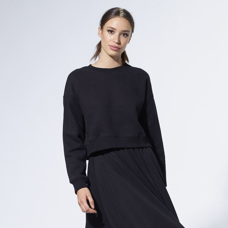 Cropped Sweatshirt | Black [Final Sale]