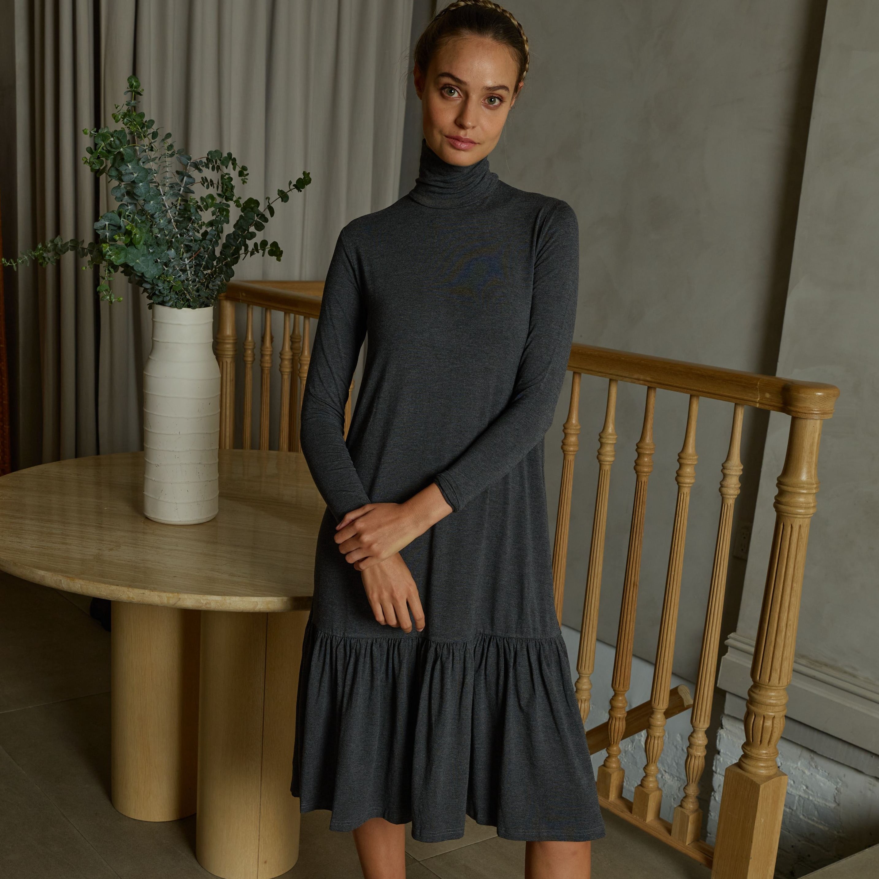 Turtleneck Dress | Grey [Final Sale]