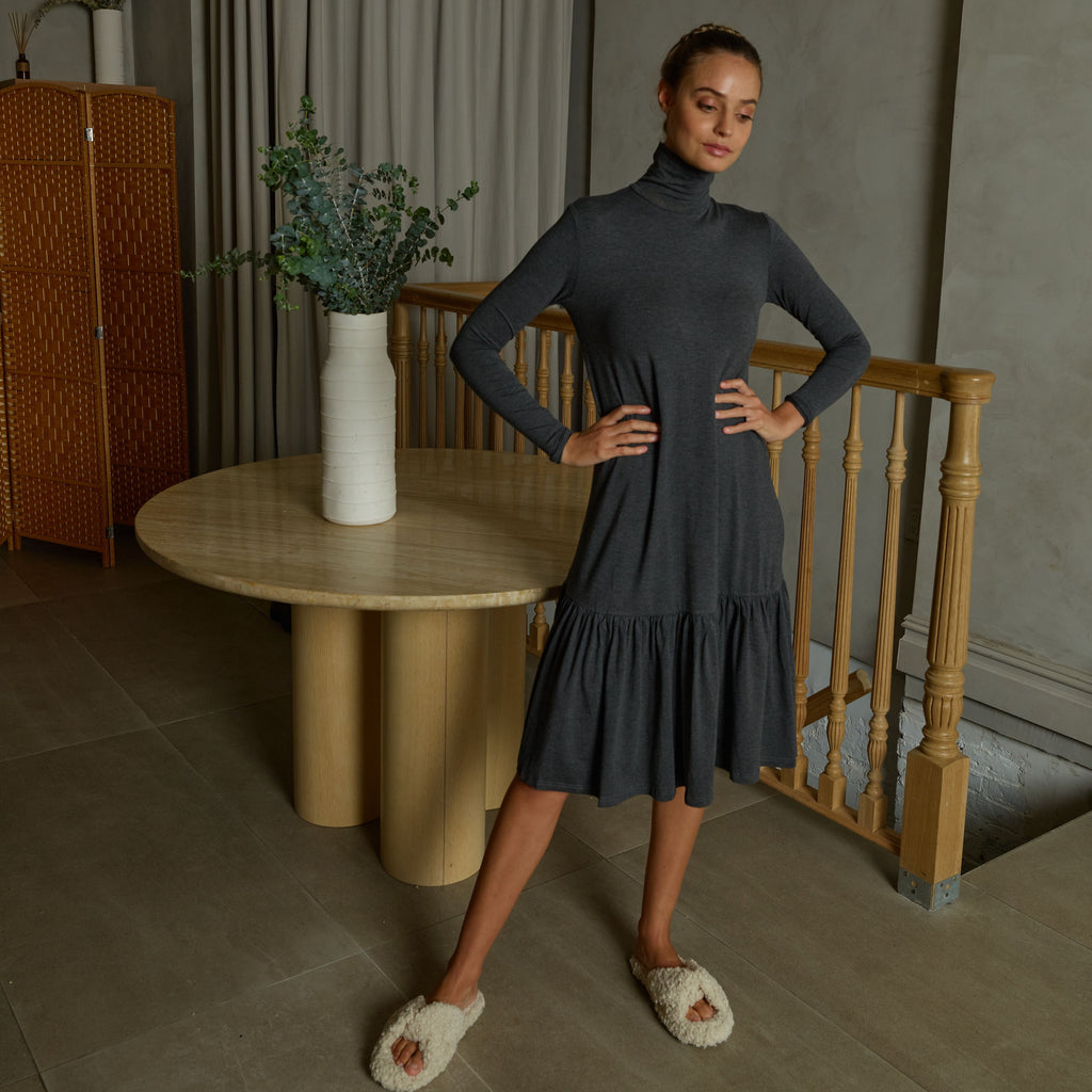 Turtleneck Dress | Grey [Final Sale]