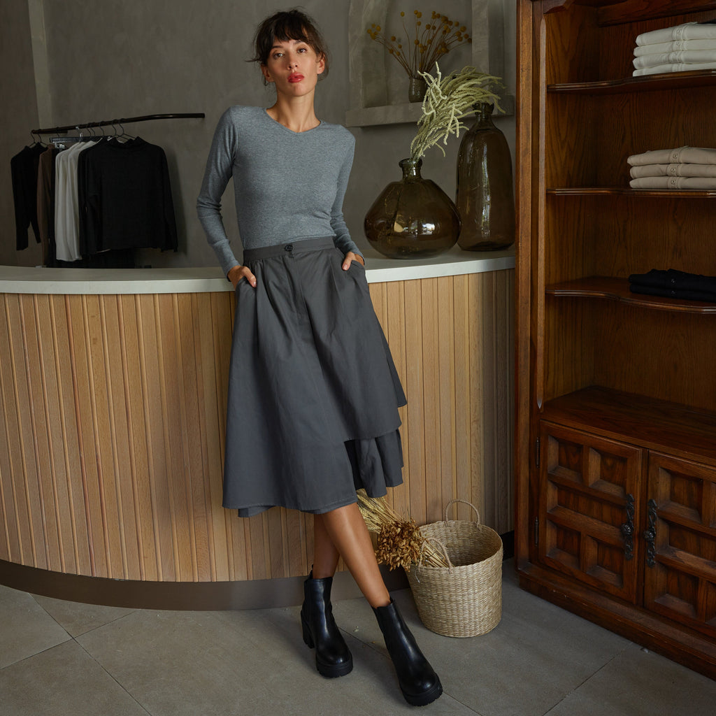 Artiste Smock Skirt | Grey  [Final Sale]