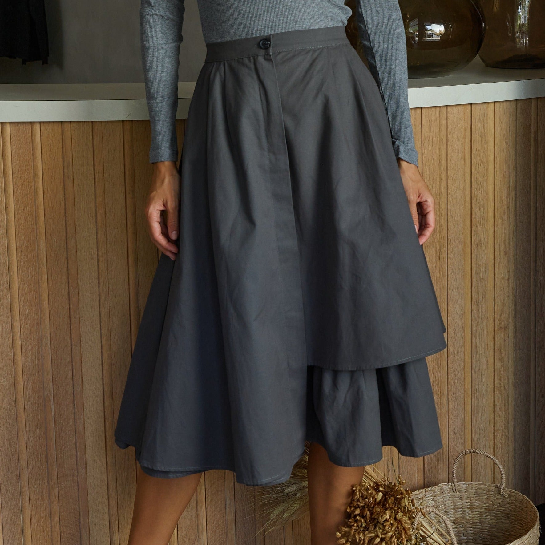 Artiste Smock Skirt | Grey  [Final Sale]