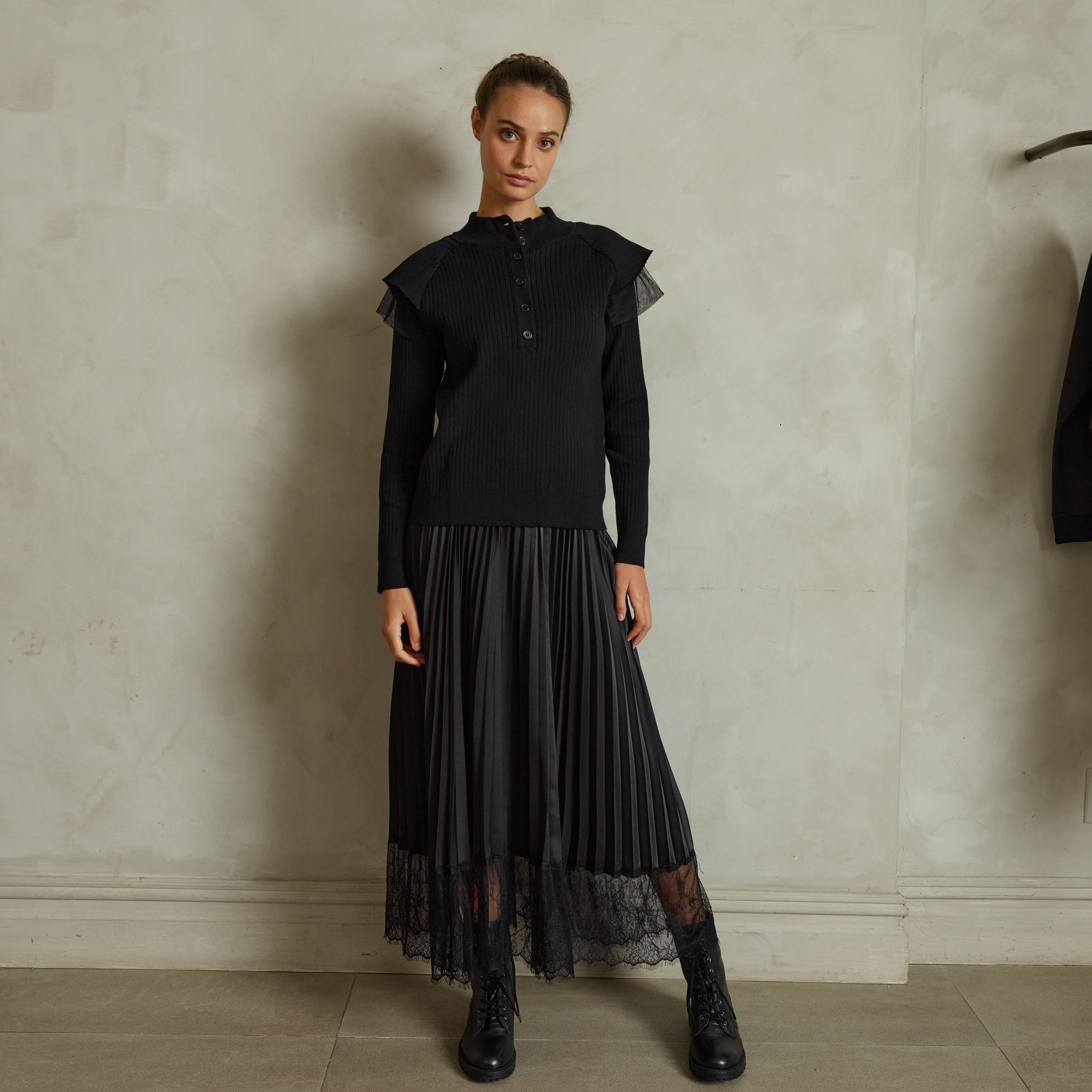Pleated Lace Skirt [Final Sale]