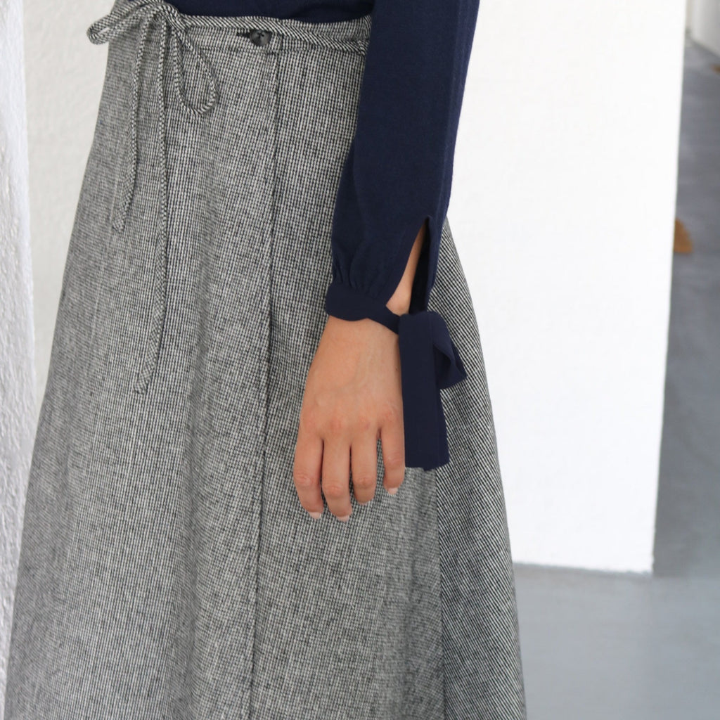 Tweed Wrap Skirt | Grey  [Final Sale]