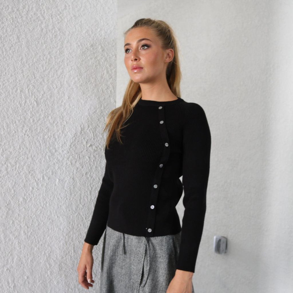 Aimee Crewneck Sweater | Black  [Final Sale]