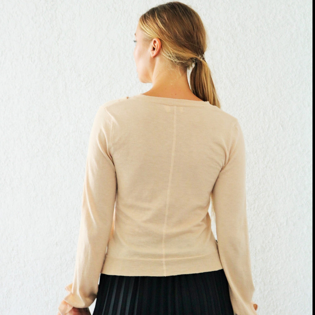 Abby Tie Wrist Sweater | Soft Pink  [Final Sale]