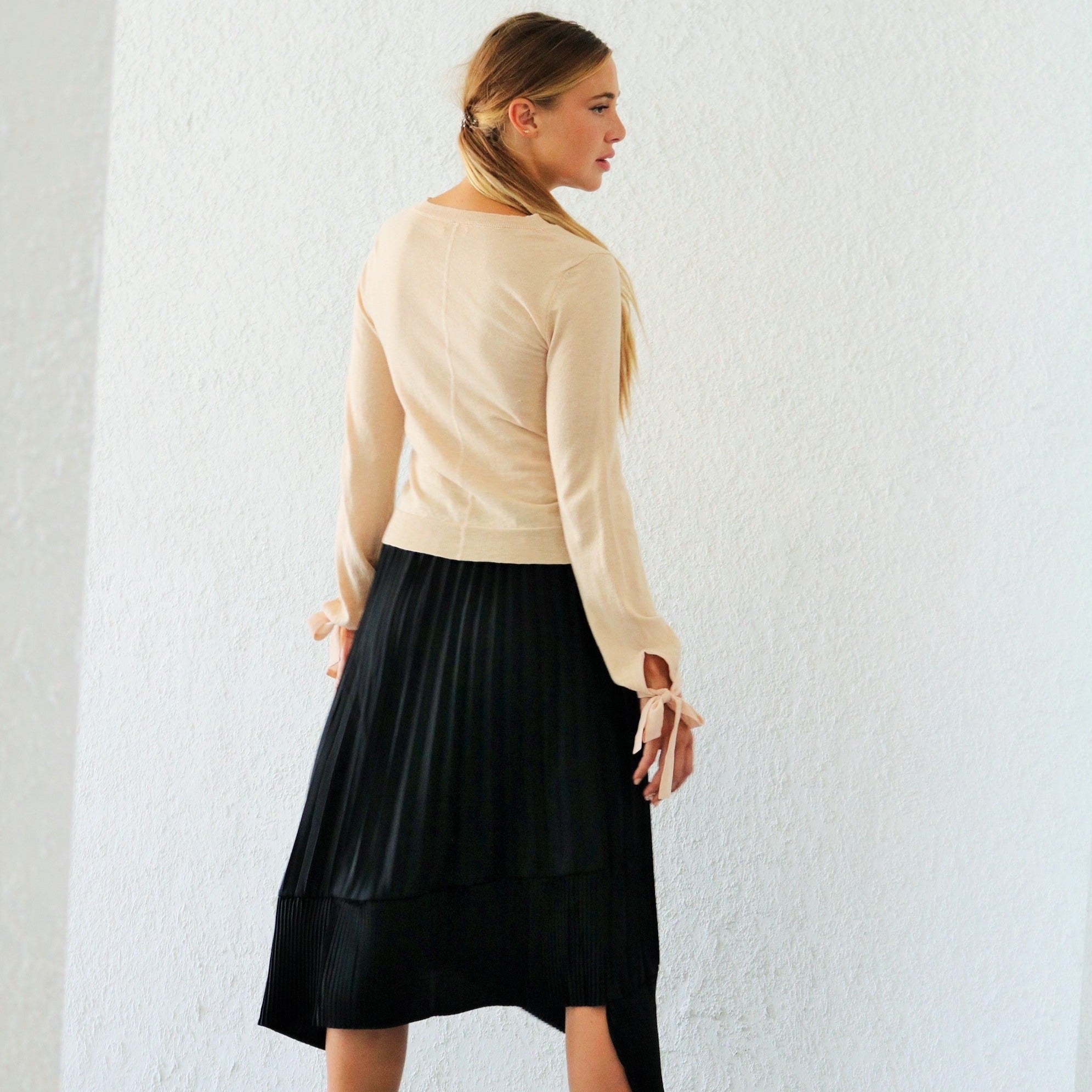 Asymmetrical Accordion Skirt| Black  [Final Sale]