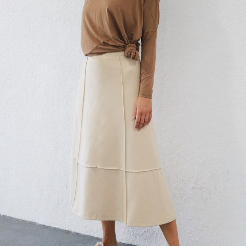 Tailored Maxi Skirt | Cream  [Final Sale]