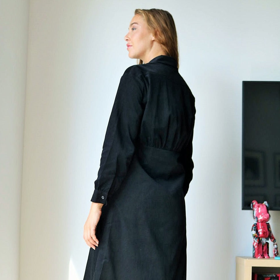 Lux Corduroy Dress | Black  [Final Sale]