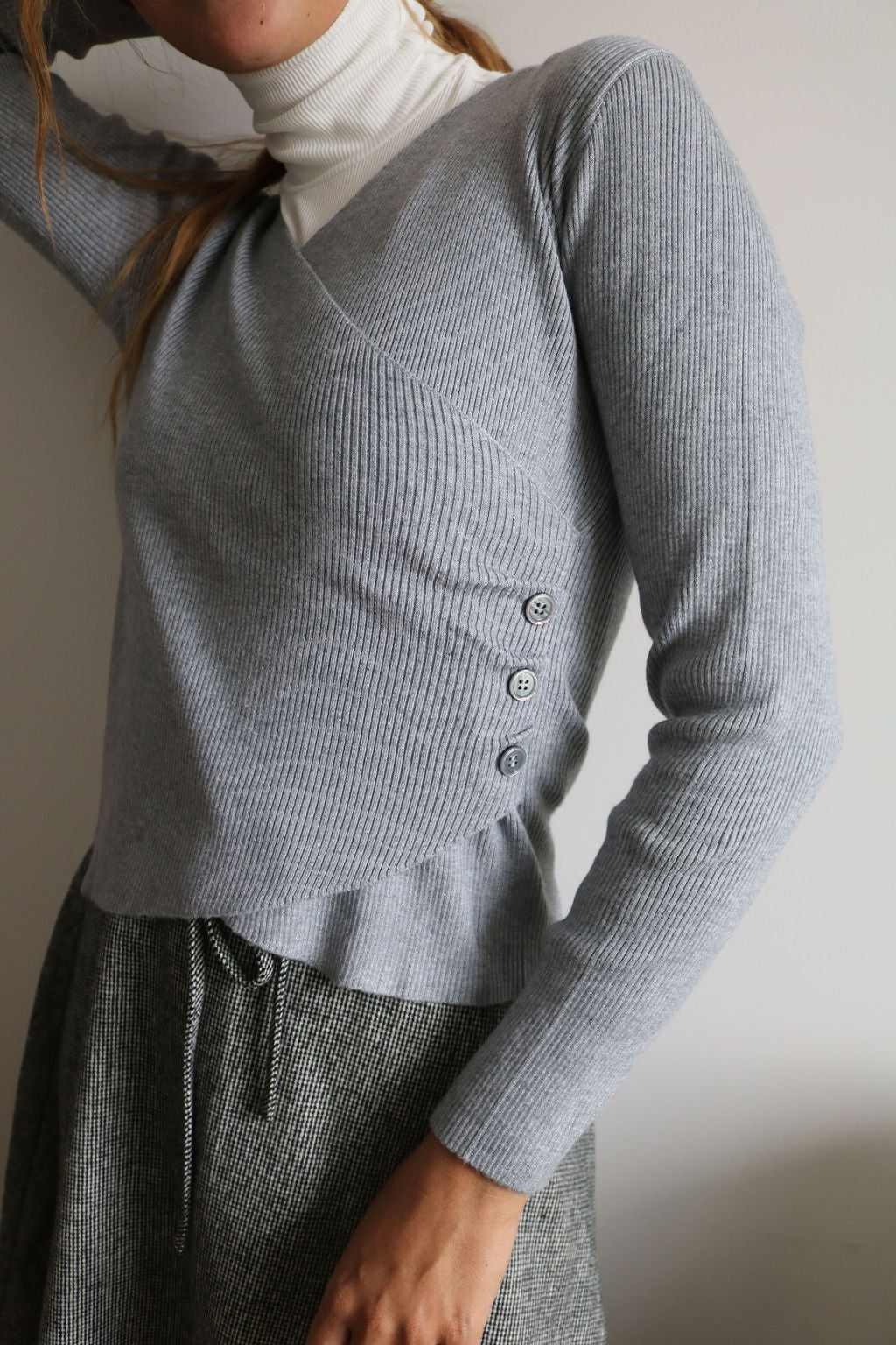 Wrap Sweater | Gray  [Final Sale]