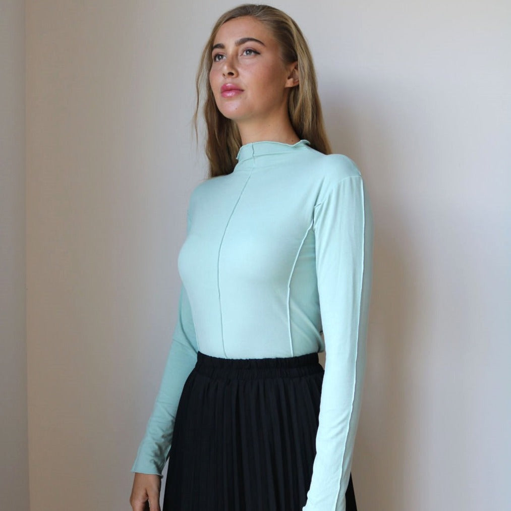 Seamed Funnel Tee | Mint  [Final Sale]