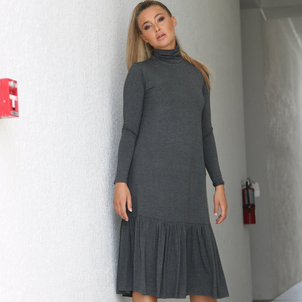 Turtleneck Dress | Grey [Final Sale]