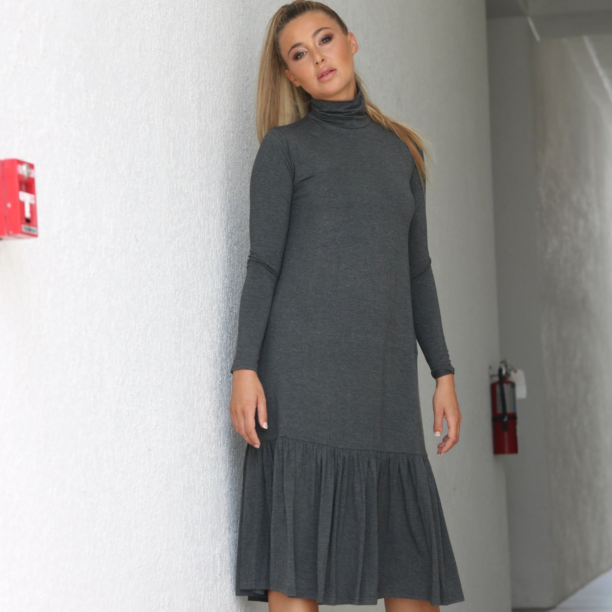 Turtleneck Dress | Grey [Final Sale]
