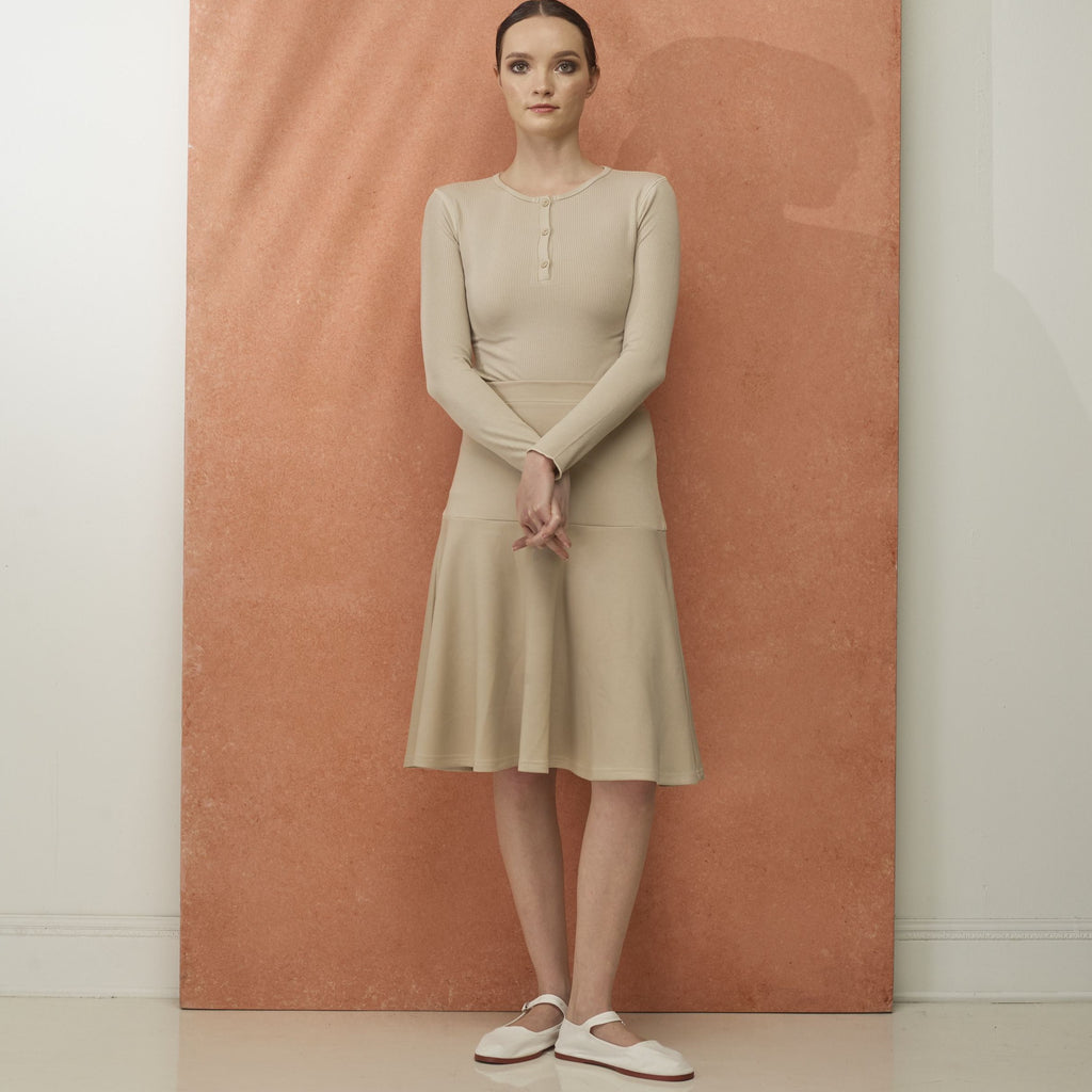 Drop Waist Skirt | Tan [Final Sale]