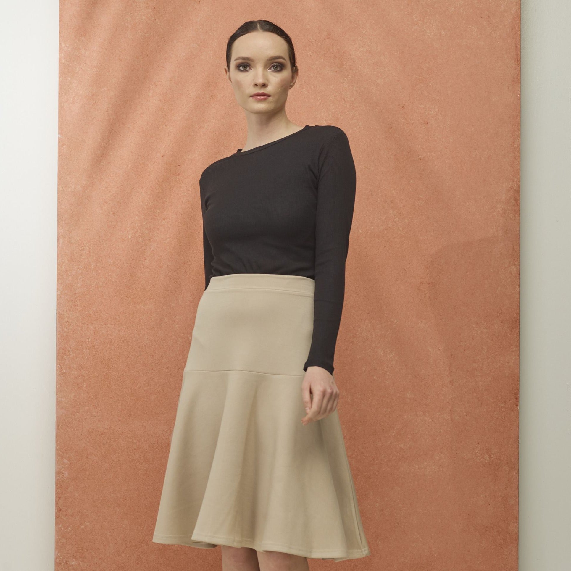 Drop Waist Skirt | Tan [Final Sale]
